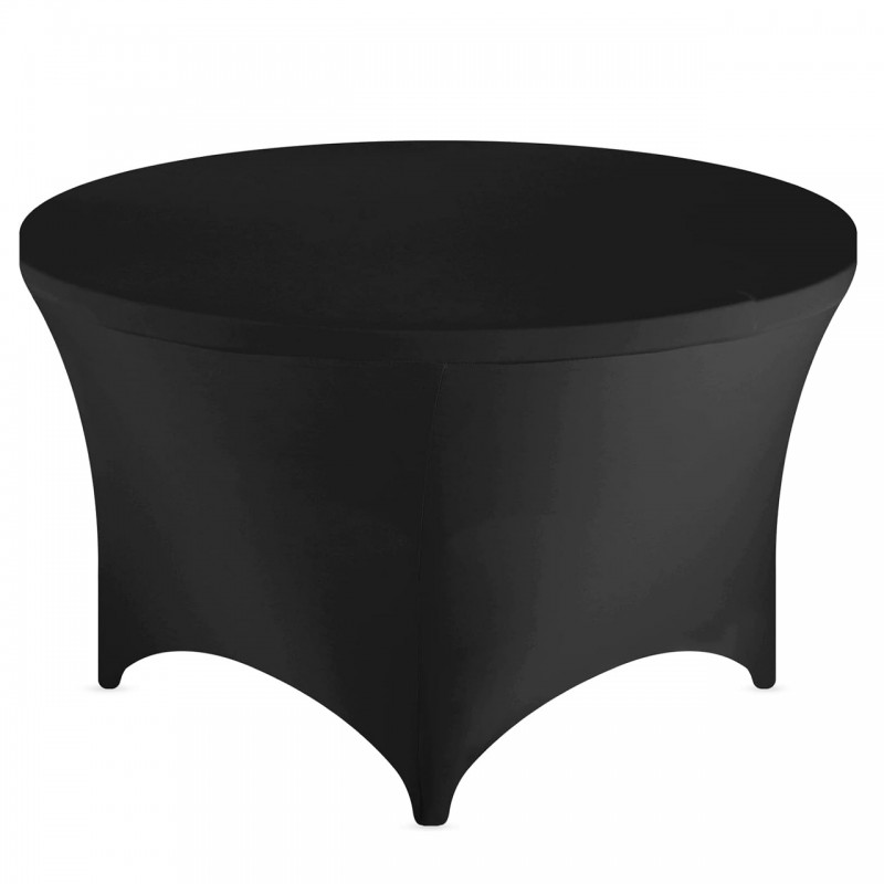 Stretch Spandex 6 ft Round Table Cover Black 