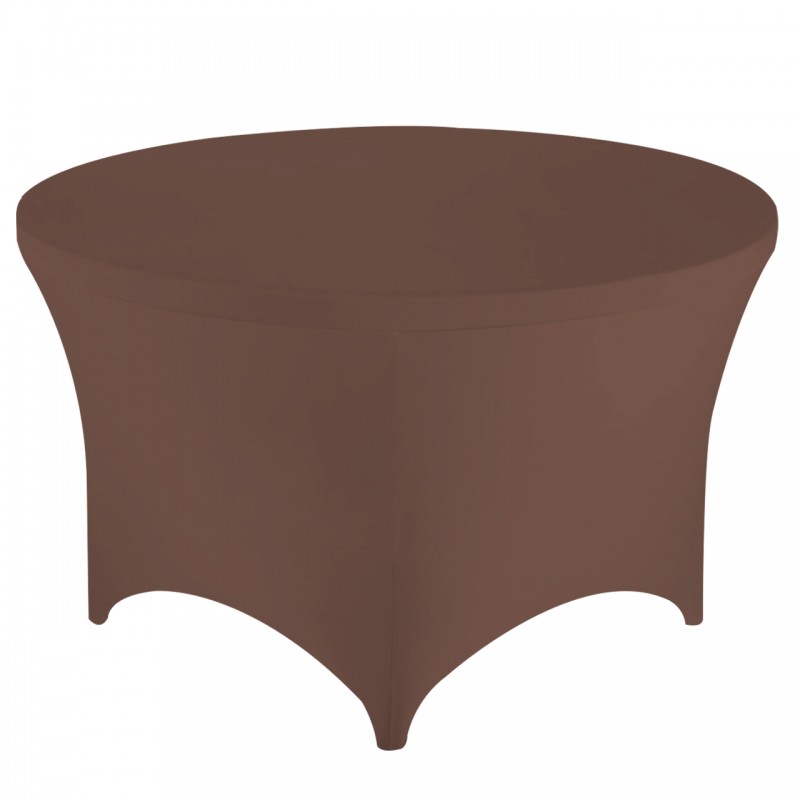 Stretch Spandex 6 ft Round Table Cover Chocolate 