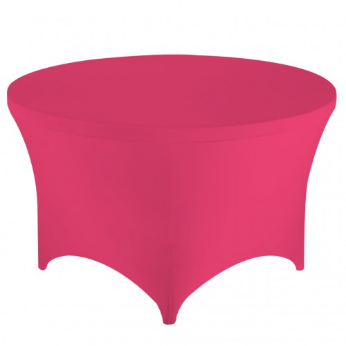 Stretch Spandex 6 ft Round Table Cover Fuchsia