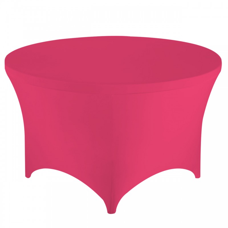 Stretch Spandex 5 ft Round Table Cover Fuchsia 