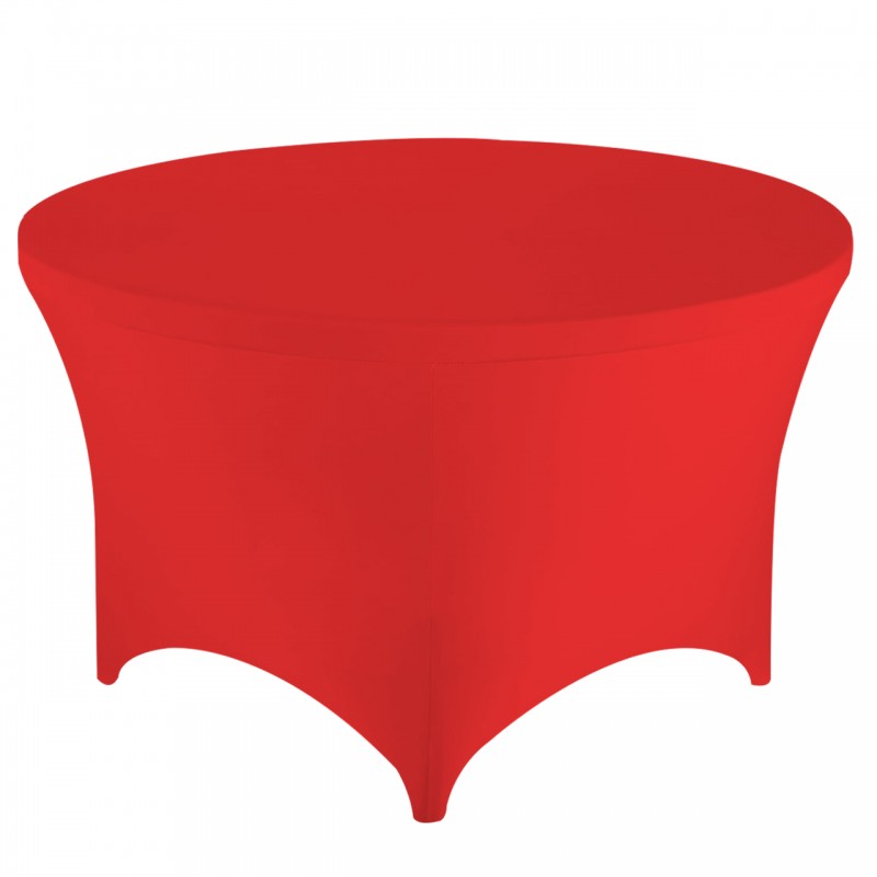 Stretch Spandex 6 ft Round Table Cover Red 