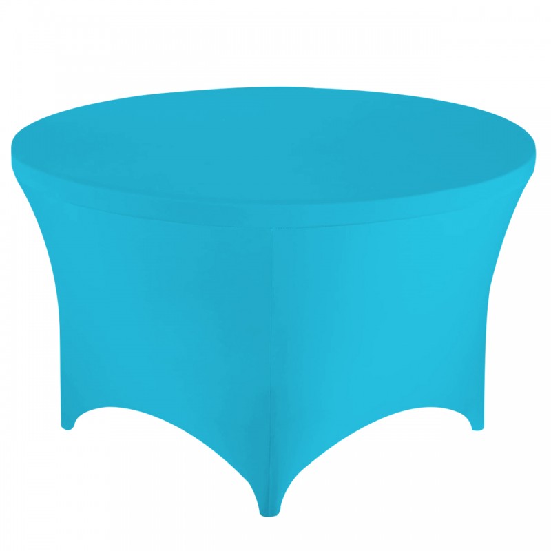 Stretch Spandex 5 ft Round Table Cover Turquoise 