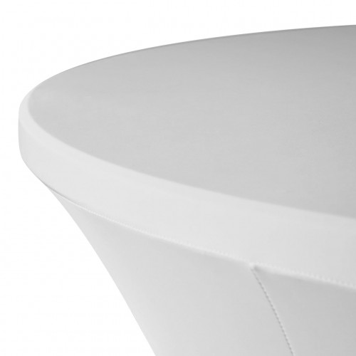Stretch Spandex 5 ft Round Table Cover White 