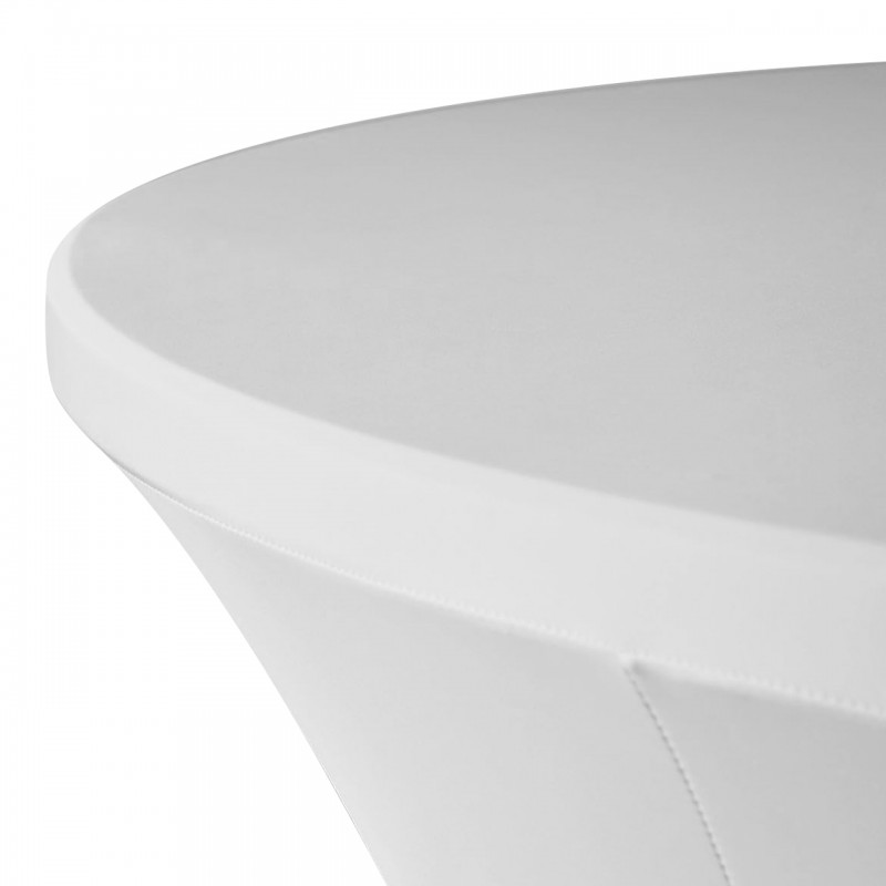 Stretch Spandex 5 ft Round Table Cover White 