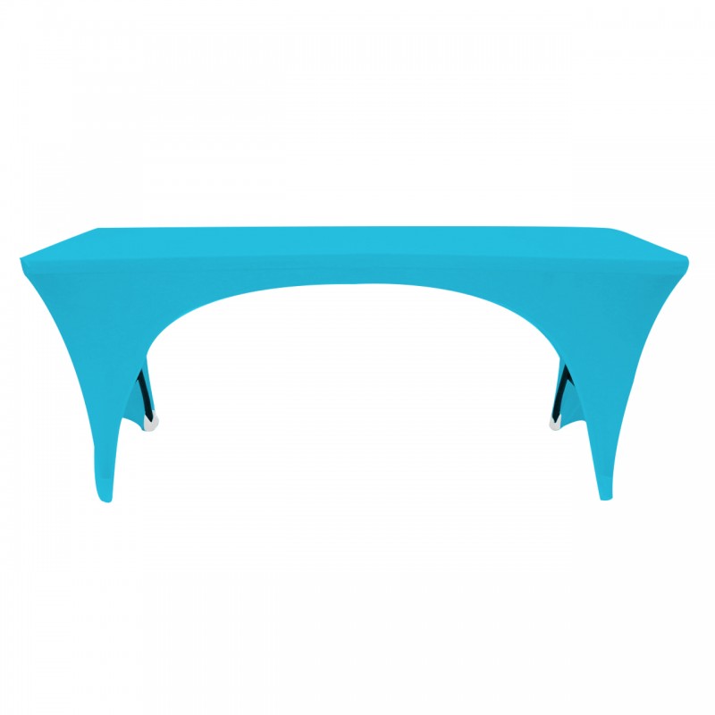 Stretch Spandex 6 ft Open Sides Rectangular Table Cover Turquoise 