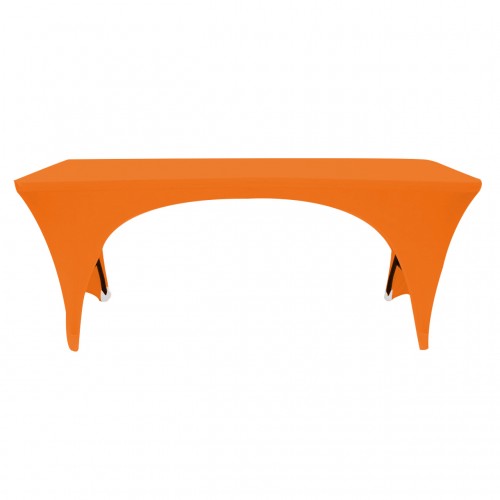 Stretch Spandex 6 ft Open Sides Rectangular Table Orange