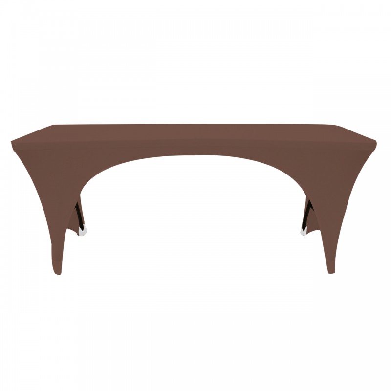 Stretch Spandex 6 ft Open Sides Rectangular Table Cover Chocolate 
