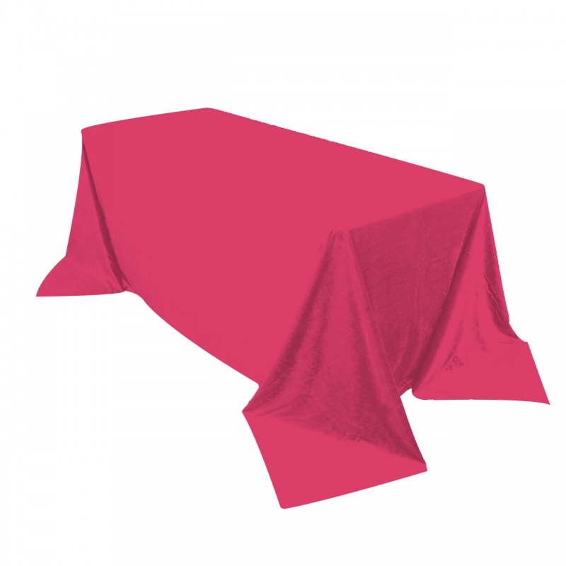 90 x 132 Inch Rectangular Royal Velvet Tablecloth Fuchsia 