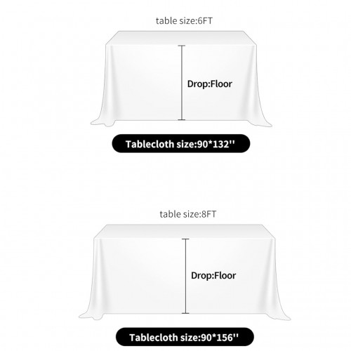 90 x 132 Inch Rectangular Royal Velvet Tablecloth Black 