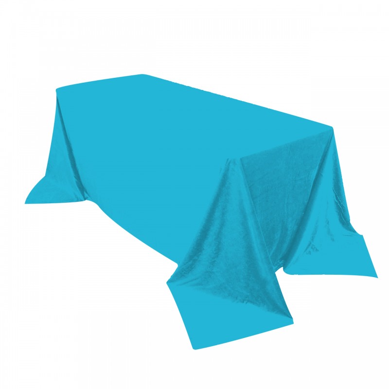 90 x 156 Inch Rectangular Royal Velvet Tablecloth Turquoise 