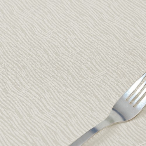 60" x 84" Rectangle Jacquard Tablecloth Straight Stripe Patterns TableCloth Beige