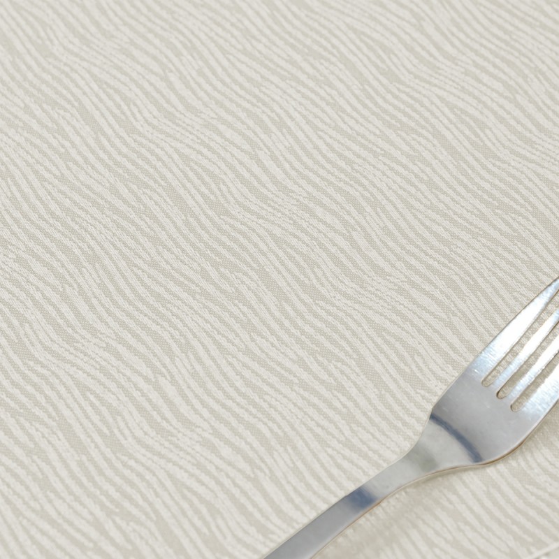 70" x 52"  Oval Jacquard Tablecloth Straight Stripe Patterns TableCloth Beige 