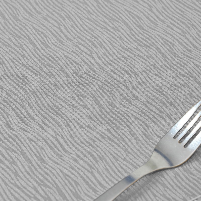 Square Jacquard Tablecloth Straight Stripe Patterns TableCloth Silver 