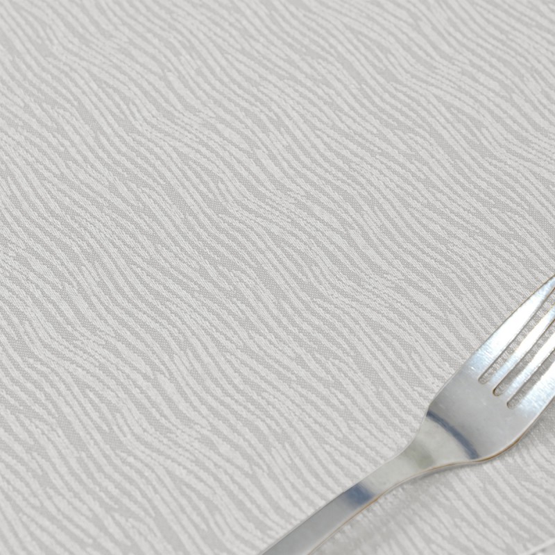 70" x 52"  Oval Jacquard Tablecloth Straight stripe patterns Table Cloth White 