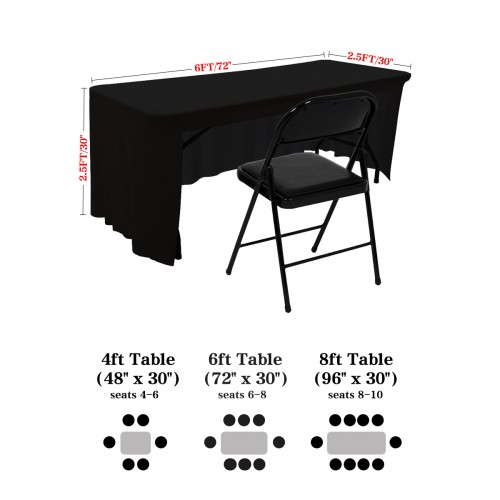 6FT Open Back Table Skirts Ivory