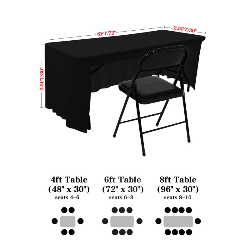 6FT Open Back Table Skirts Purple 