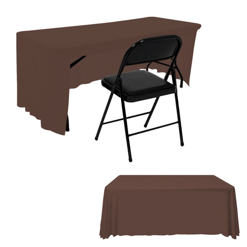 6FT Open Back Table Skirts Chocolate 