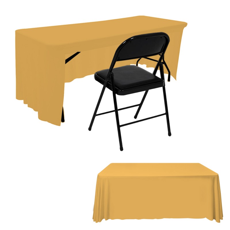 6FT Open Back Table Skirts Gold 