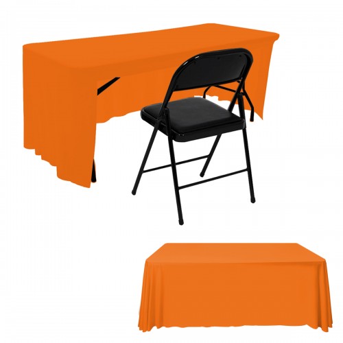 6FT Open Back Table Skirts Orange