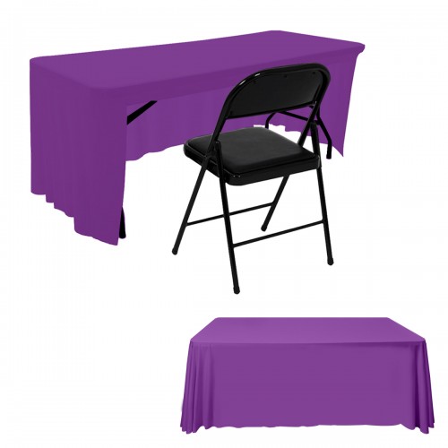 6FT Open Back Table Skirts Purple