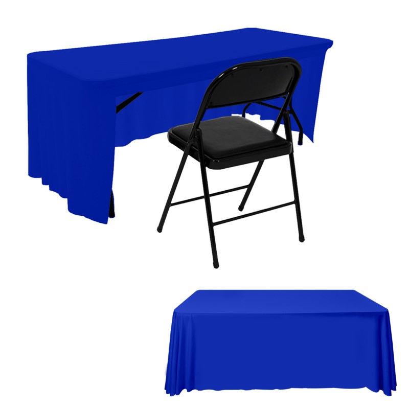 6FT Open Back Table Skirts  Royal Blue 