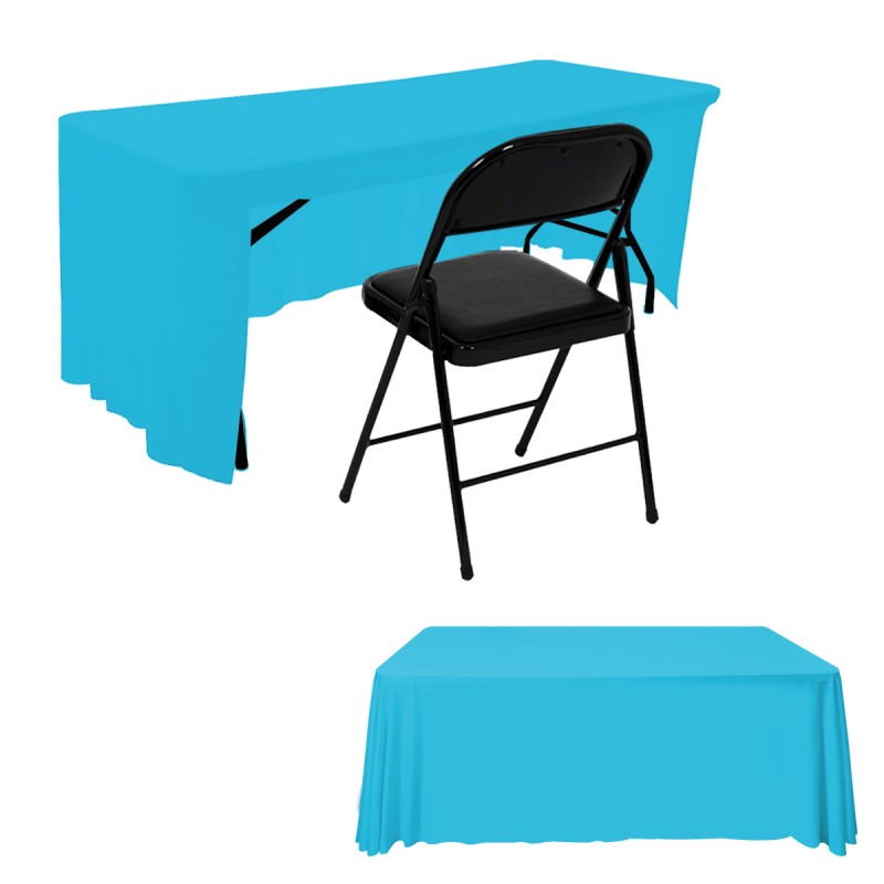 6FT Open Back Table Skirts Turquoise 