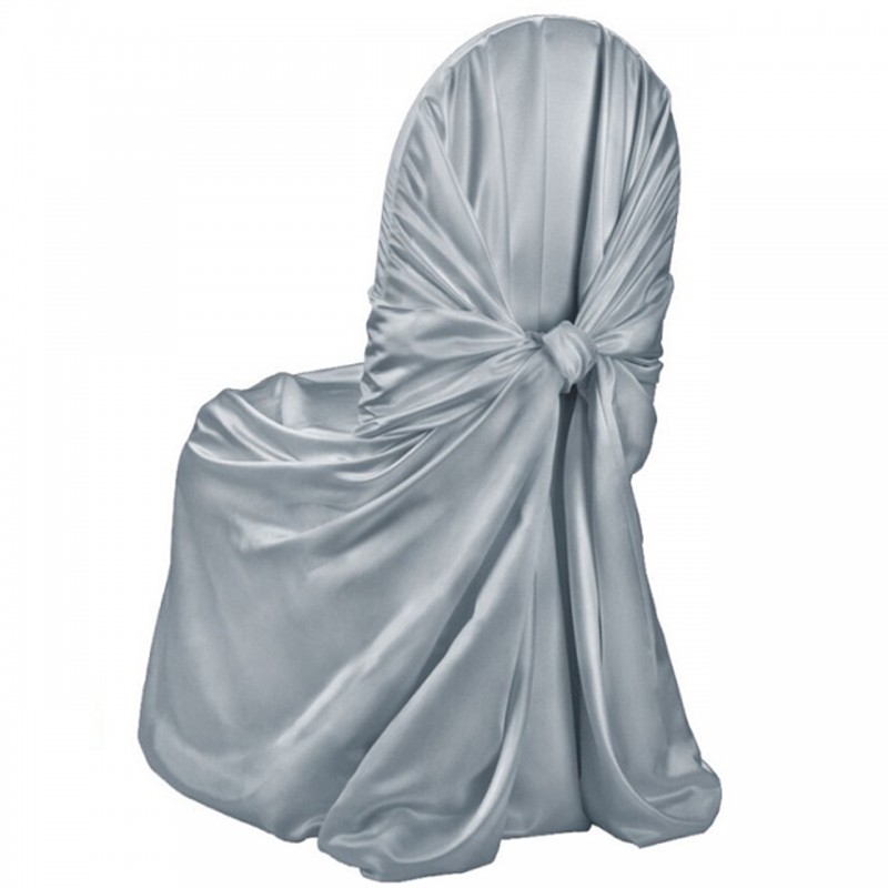 Satin Chair Cover Dark Gray 