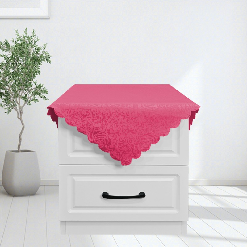 Square Jacquard Tablecloth Peony Damask Patterns Table Cloth Burgundy 