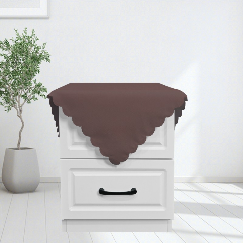 Square Jacquard Tablecloth Plain patterns Table Cloth Chocolate 
