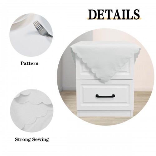 Square Jacquard Tablecloth Plain patterns Table Cloth White 