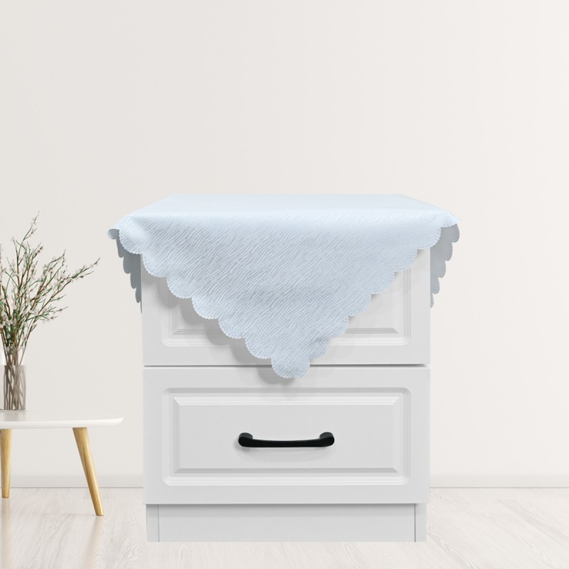 Square Jacquard Tablecloth Straight stripe patterns Table Cloth White 