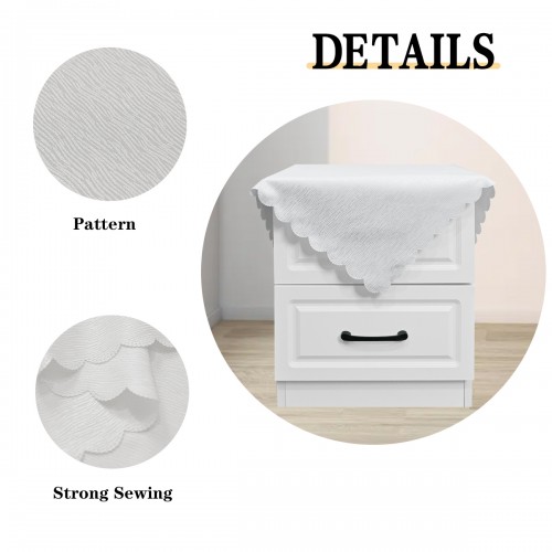 Square Jacquard Tablecloth Straight stripe patterns Table Cloth White 