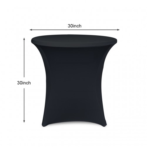 30 x 30 Inch Lowboy Cocktail Round Stretch Spandex Table Cover Black