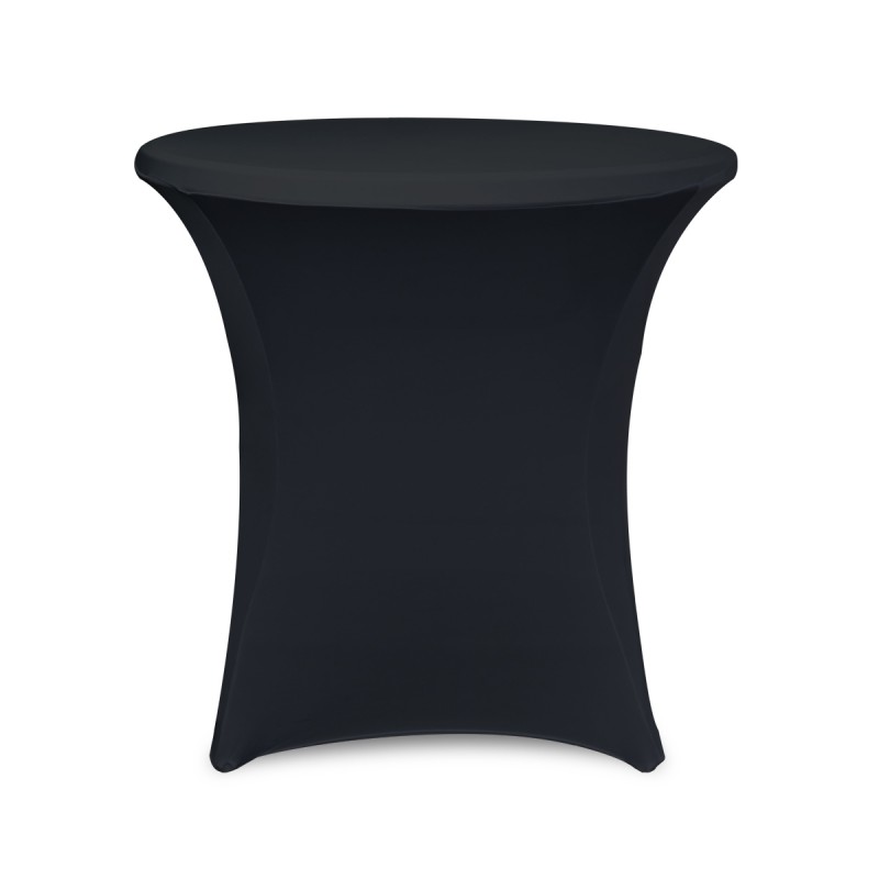 30 x 30 Inch Lowboy Cocktail Round Stretch Spandex Table Cover Black 