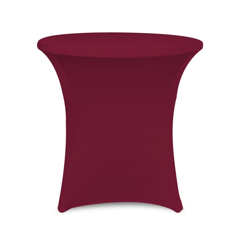 30 x 30 Inch Lowboy Cocktail Round Stretch Spandex Table Cover Burgundy 