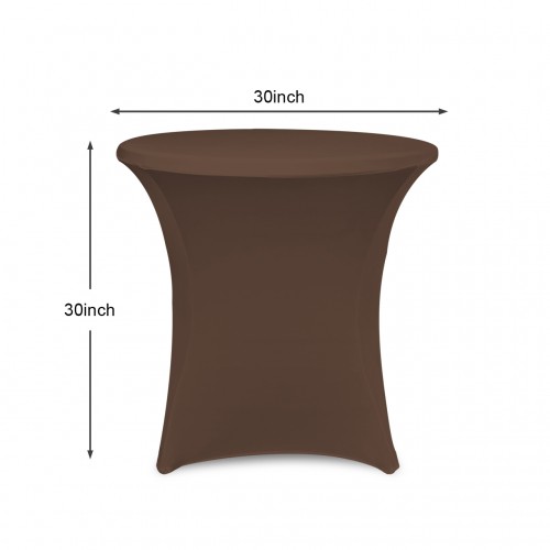30 x 30 Inch Lowboy Cocktail Round Stretch Spandex Table Cover Chocolate
