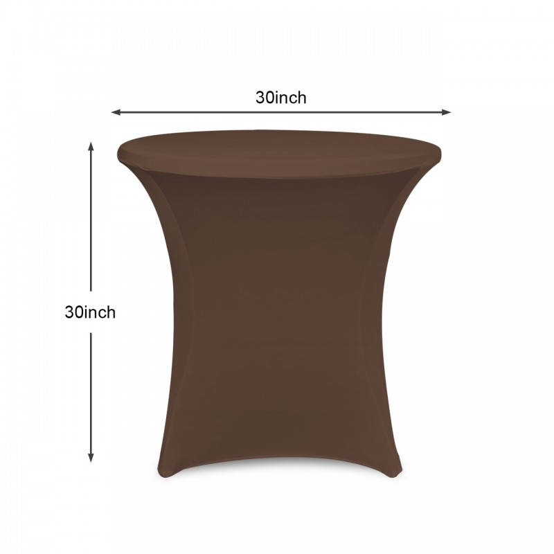 30 x 30 Inch Lowboy Cocktail Round Stretch Spandex Table Cover Chocolate 