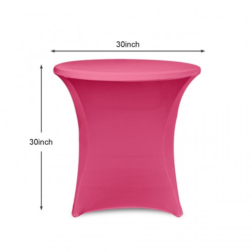 30 x 30 Inch Lowboy Cocktail Round Stretch Spandex Table Cover Fuchsia