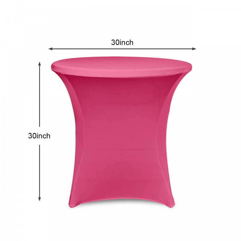 30 x 30 Inch Lowboy Cocktail Round Stretch Spandex Table Cover Fuchsia 