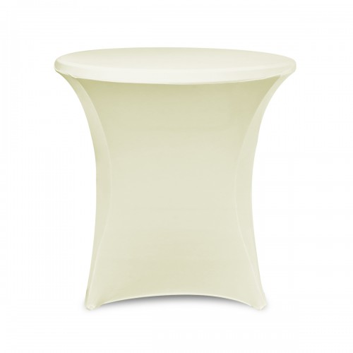 30 x 30 Inch Lowboy Cocktail Round Stretch Spandex Table Cover Ivory