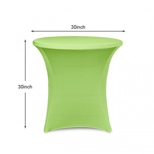 30 x 30 Inch Lowboy Cocktail Round Stretch Spandex Table Cover Light Green