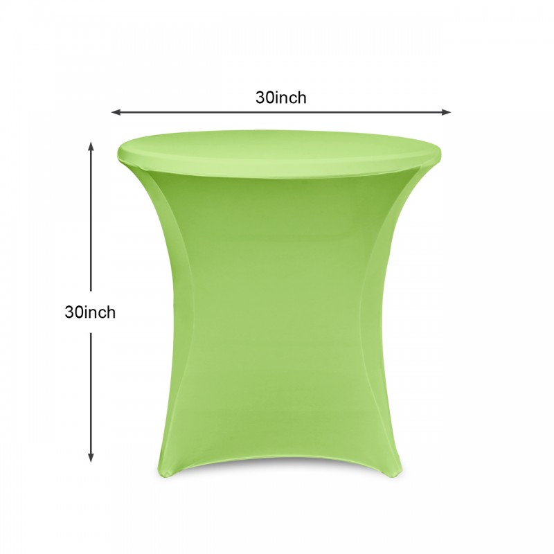 30 x 30 Inch Lowboy Cocktail Round Stretch Spandex Table Cover Light Green 