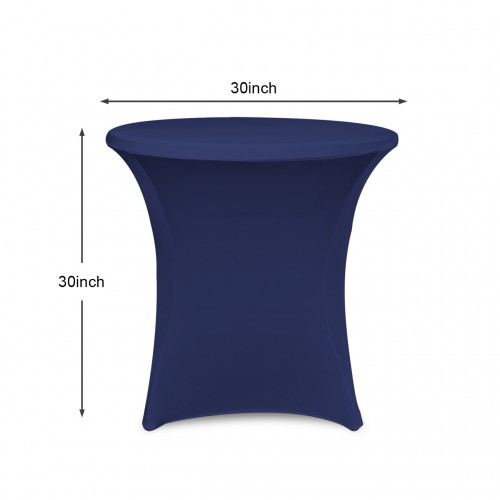 30 x 30 Inch Lowboy Cocktail Round Stretch Spandex Table Cover Navy Blue