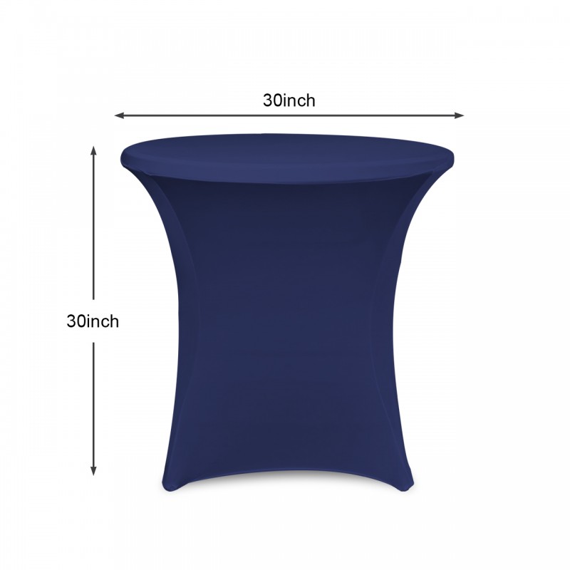 30 x 30 Inch Lowboy Cocktail Round Stretch Spandex Table Cover Navy Blue 