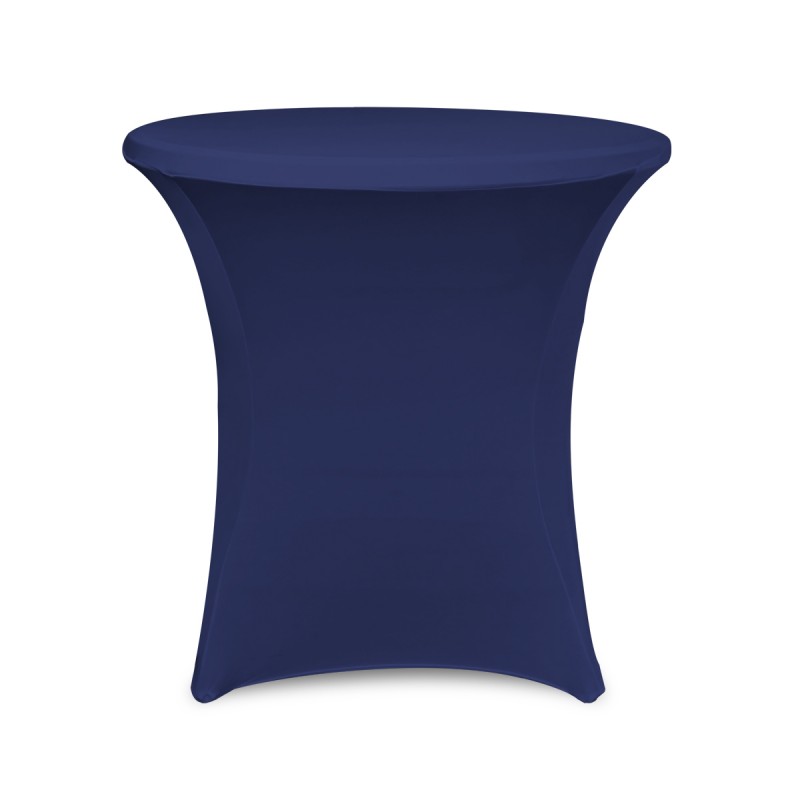 30 x 30 Inch Lowboy Cocktail Round Stretch Spandex Table Cover Navy Blue 