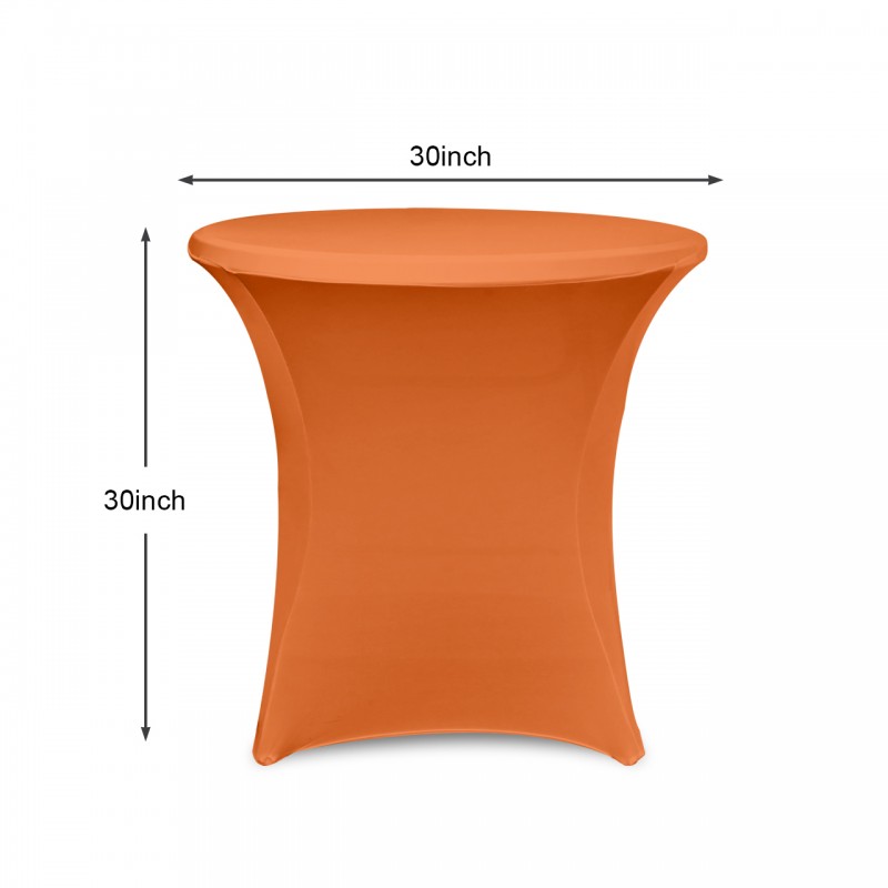 30 x 30 Inch Lowboy Cocktail Round Stretch Spandex Table Cover Orange 