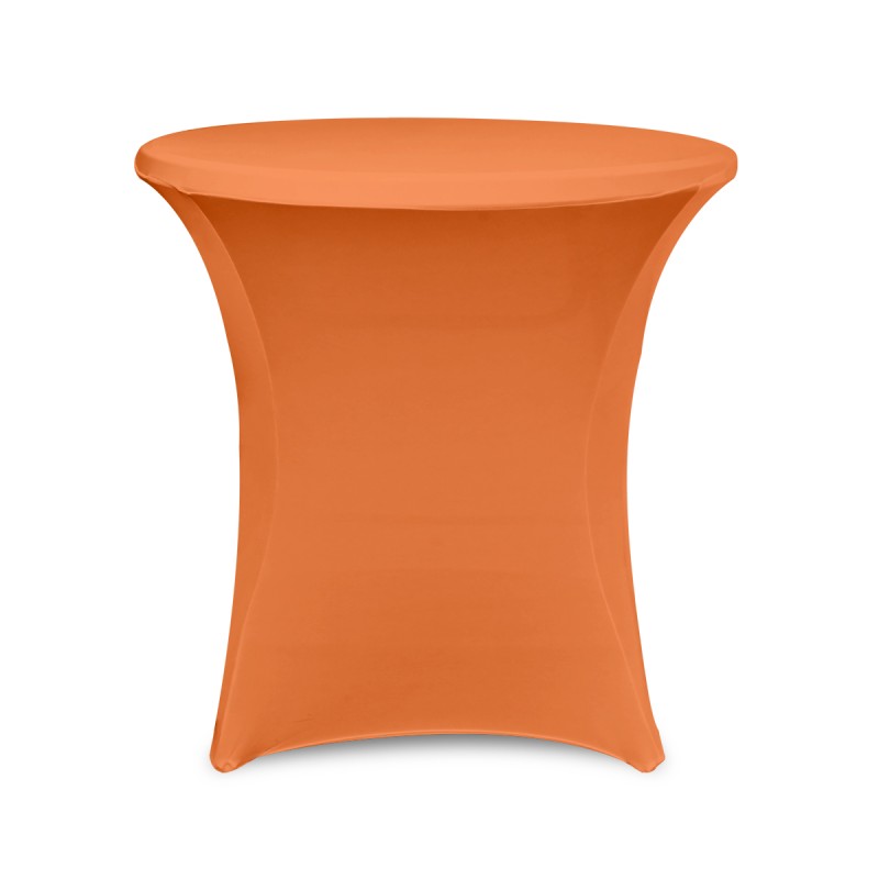 30 x 30 Inch Lowboy Cocktail Round Stretch Spandex Table Cover Orange 