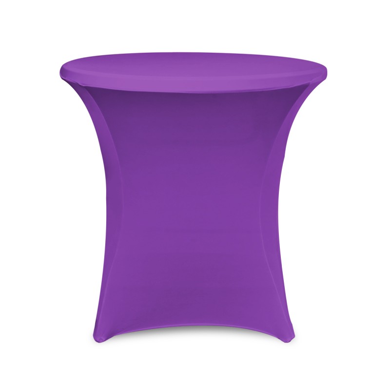 30 x 30 Inch Lowboy Cocktail Round Stretch Spandex Table Cover Purple 