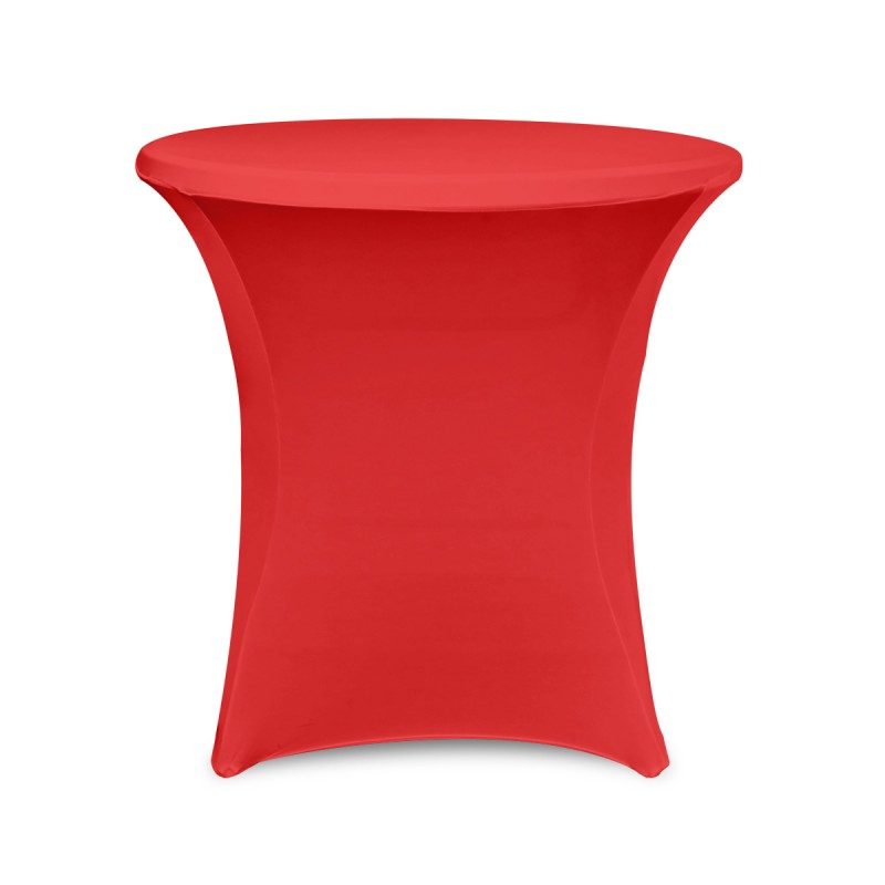 30 x 30 Inch Lowboy Cocktail Round Stretch Spandex Table Cover Red 