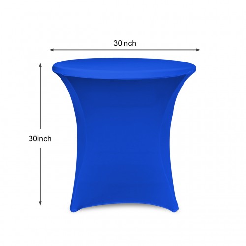 30 x 30 Inch Lowboy Cocktail Round Stretch Spandex Table Cover Royal Blue 